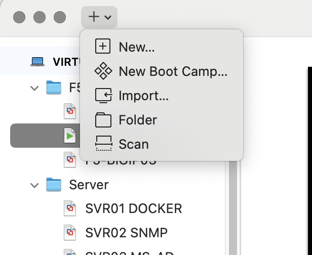 Create New virtual machine