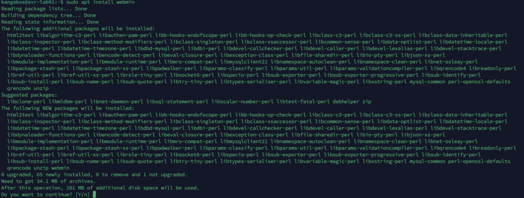 install webmin